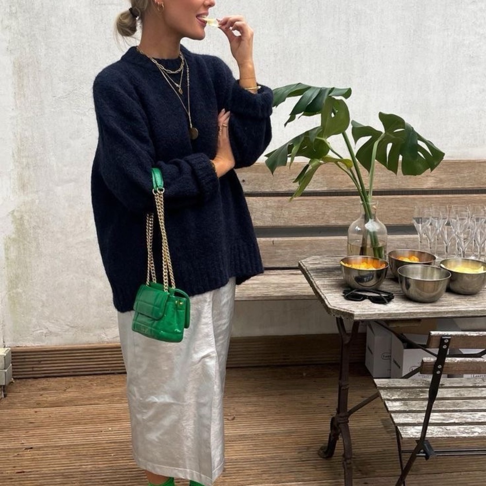 Stussy Metallic Silver A-Line Skirt - Picture 7 of 9